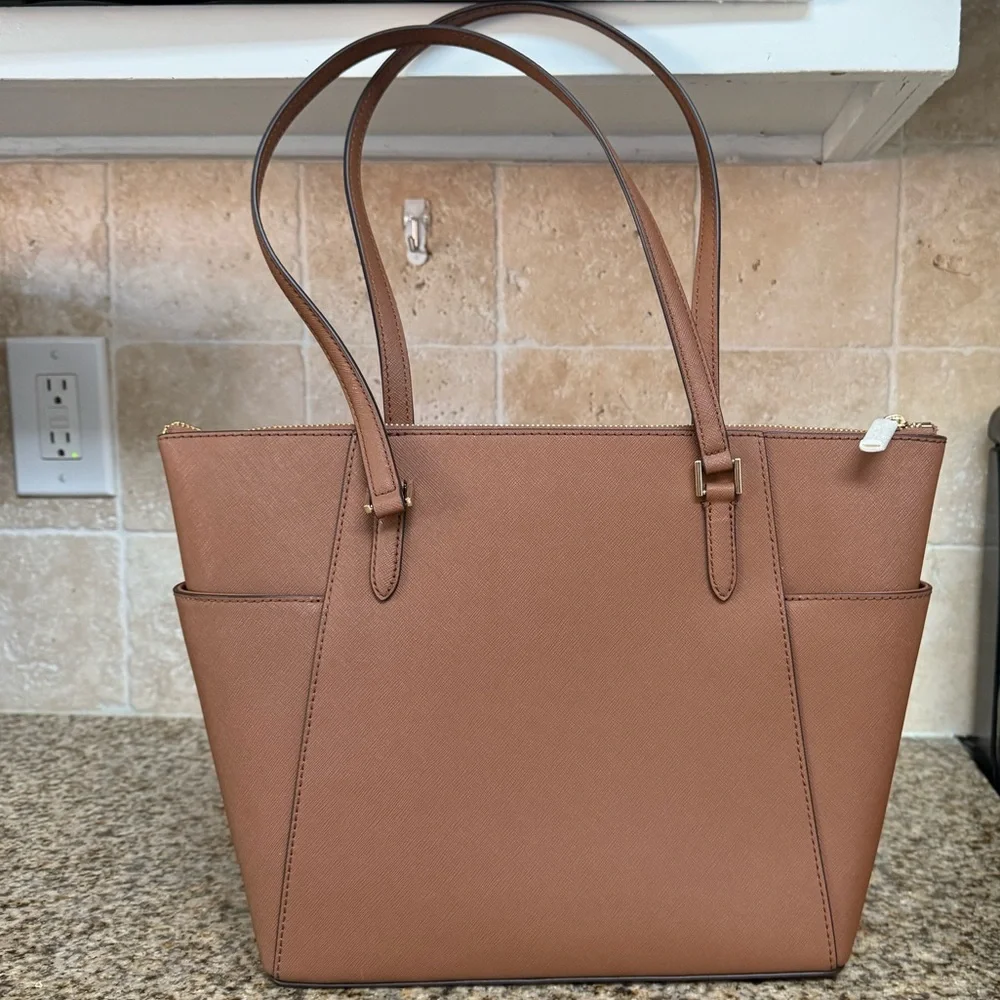 Michael Kors Brown Saffiano Leather Tote - Picture 2 of 11